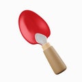 3d shovel. garden tool. Gardening. icon isolated on white background. 3d rendering illustration. Clipping path Royalty Free Stock Photo