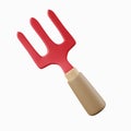 3d shoveling fork. garden tool. Gardening. icon isolated on white background. 3d rendering illustration. Clipping path Royalty Free Stock Photo
