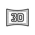 Black line icon for 3d Show, stereoscopic and film Royalty Free Stock Photo
