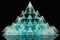 A 3D sierpinski pyramid made of glass Royalty Free Stock Photo
