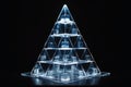 A 3D sierpinski pyramid made of glass Royalty Free Stock Photo