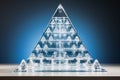 A 3D sierpinski pyramid made of glass Royalty Free Stock Photo