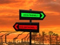 3d sign on a signpost and colored background Royalty Free Stock Photo