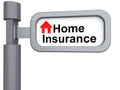 3d signpost with home insurance text