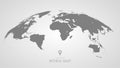 3d silhouette of a global world map, sphere with continents and islands of the world monochrome vector illustration Royalty Free Stock Photo