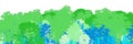 3D silhouette visualization of a coniferous forest panorama on a transparent background. Render map element for quick