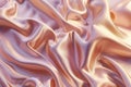 3d silk fabric luxury background. color Peach Fuzz. Wavy abstract satin cloth texture pattern. illustration horizontal