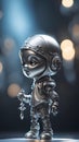 3D silver cartoon characters design illustration AI Generated