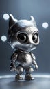 3D silver cartoon characters design illustration AI Generated