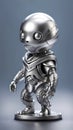 3D silver cartoon characters design illustration AI Generated