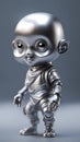 3D silver cartoon characters design illustration AI Generated