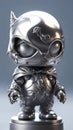 3D silver cartoon characters design illustration AI Generated