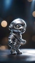 3D silver cartoon characters design illustration AI Generated