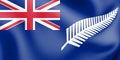 3D Silver Fern Flag blue ensign, Flag of New Zealand. Royalty Free Stock Photo