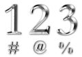 123 3D Silver Numbers Signs