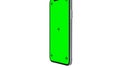 3D Silver Phone X with green screen and Luma Matte