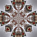 3d silver red fractal graphic
