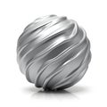 3D Silver Sphere with wavy surface texture Royalty Free Stock Photo
