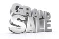 3D silver text grand sale.