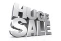 3D silver text huge sale.