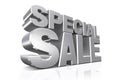 3D silver text special sale.