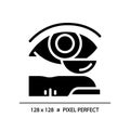 2D simple black glyph style contact lens icon Royalty Free Stock Photo