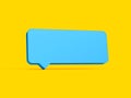 3d Simple Blue Message Box Icon, 3d Shiny Blue Chat Box Icon On Yellow Background, 3d illustration