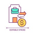 2D simple customizable thin line cash flow icon Royalty Free Stock Photo