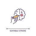 2D simple customizable thin line neural stem cells icon