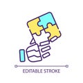 2D simple customizable thin line stateful icon