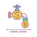 2D simple editable thin line cash flow icon