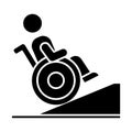 2D simple glyph style black handicap ramp icon