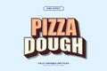 3d simple minimalist font style with pizza dough text editable text effect Royalty Free Stock Photo