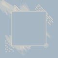 2d simple square watercolor winter blue border pastel cream pattern Royalty Free Stock Photo