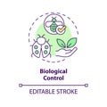 2D simple thin line icon biological control concept