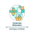 2D simple thin linear colorful corporate relocation icon