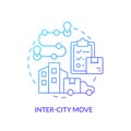 2D simple thin linear inter city move gradient icon