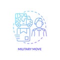 2D simple thin linear military move gradient icon