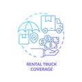 2D simple thin linear rental truck coverage gradient icon