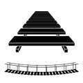 3D simple wooden bridge black symbol