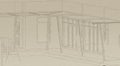 3d sketch of house. Architectural 3d illustration.