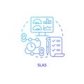 2D SLAs gradient thin line icon concept