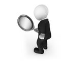 3d small business people: search with magnifying glass