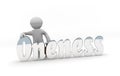 3d Small businessman character with the word oneness, we are all one, we are stronger together