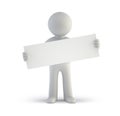 3d small people - blank white board