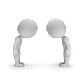 3d small people - bow to each other Royalty Free Stock Photo