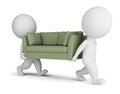 3d small people carry a sofa