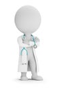 3d small people - doctor with stethoscope