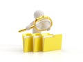 3d small people - examines files Royalty Free Stock Photo