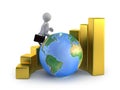 3d small people - global business growth